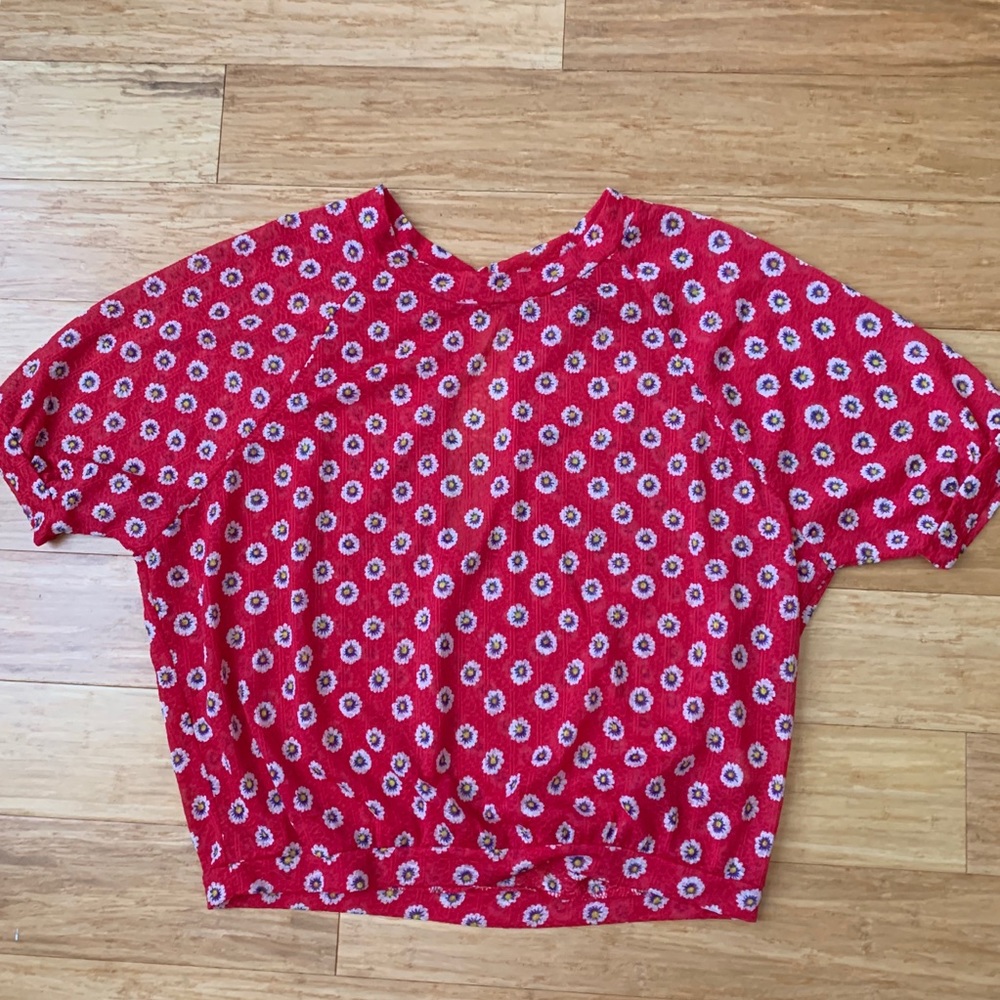 2/$20.00 Floral see through top